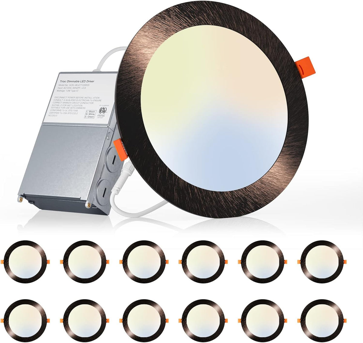 12 Pack 4 Inch Ultra-Thin LED Recessed Ceiling Light M479329