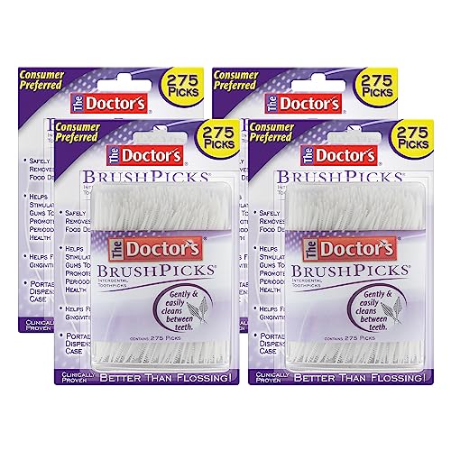 Interdental Brushes and Dental Pick 2-in-1, 275 Toothpicks, 4 Pack N444