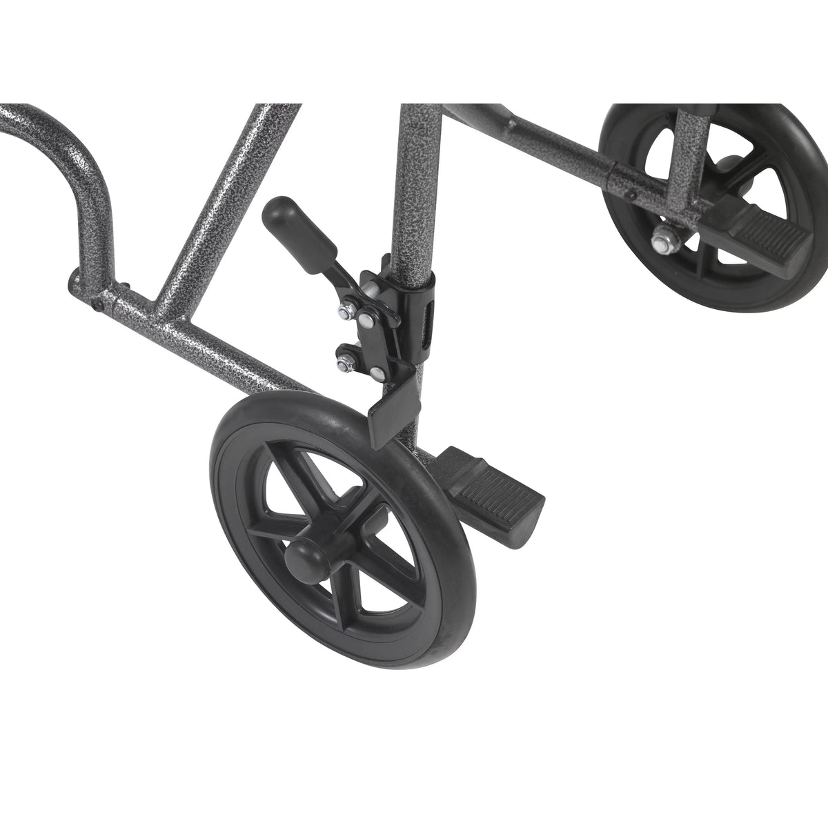 Lightweight Steel Transport Wheelchair, Fixed Full Arms, 19" Seat A3243