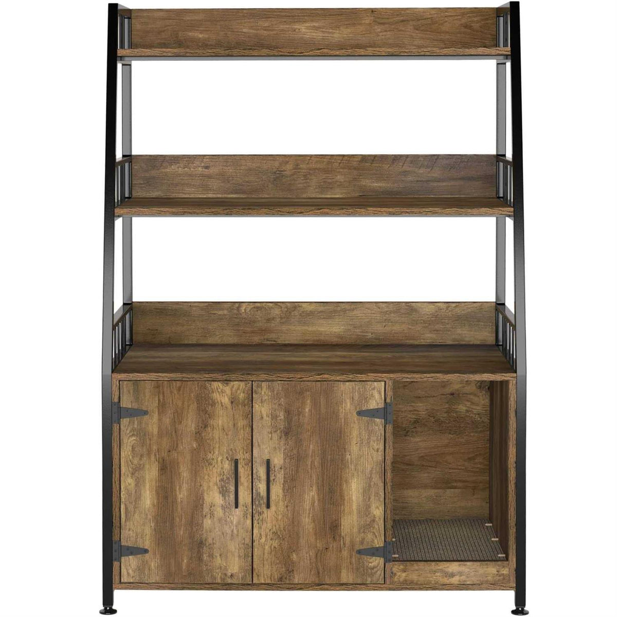 Large Hidden Cat Litter Box Enclosure Furniture with Shelf Wood F711749