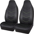 High Back Car Seat Covers Carbon Fiber Mesh Airbag Compatible 2PCS P3619