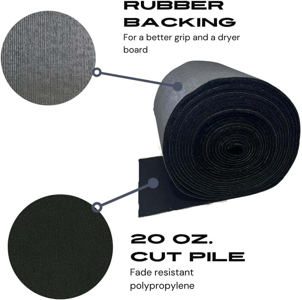 20oz Black Boat Trailer Bunk Carpet B785