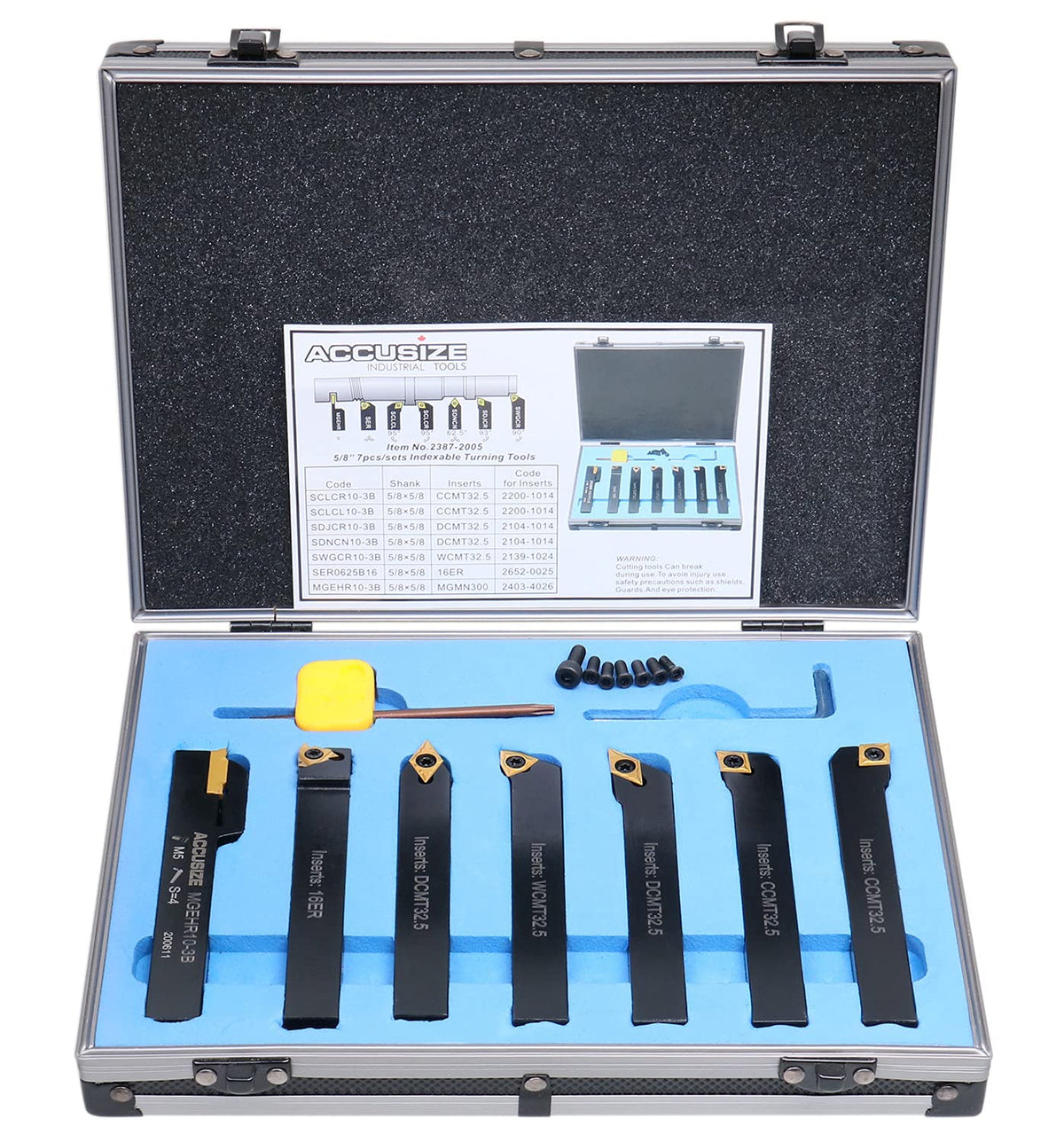 5/8'' Shank 7 Pc Indexable Carbide Turning Tool Set M996056