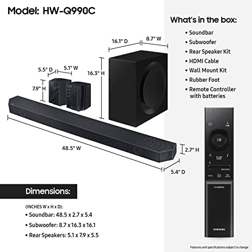 11.1.4ch Soundbar with Wireless Dolby Audio and Rear Speakers P30581
