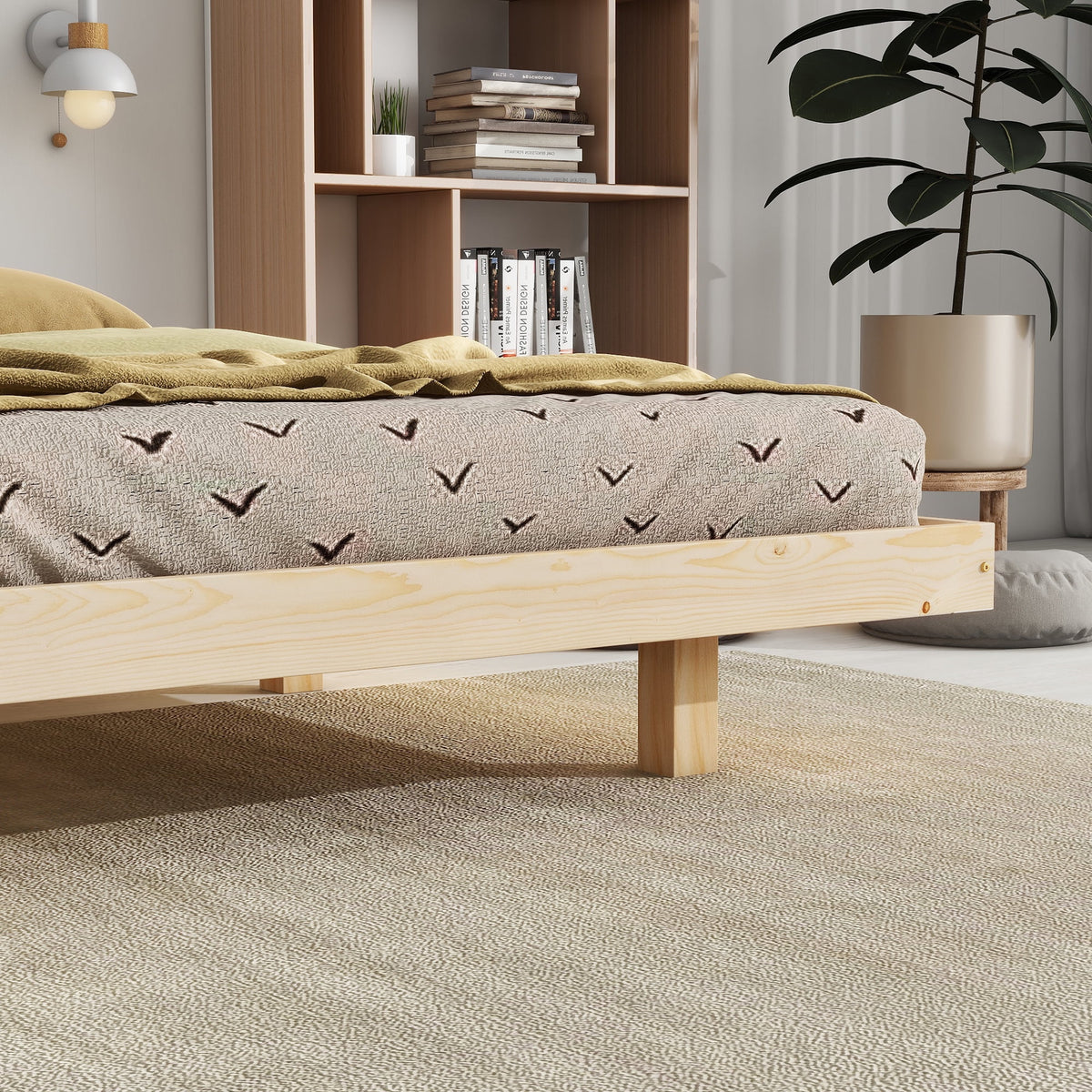 Full Size Low Profile Platform Bed with LED Lights S816