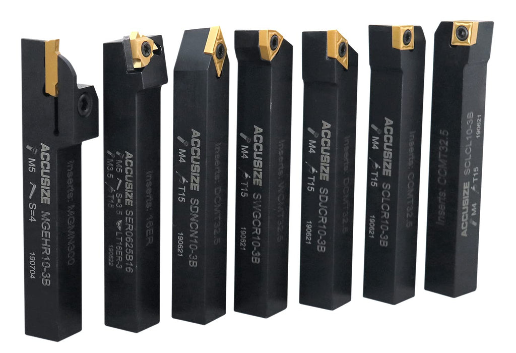 5/8'' Shank 7 Pc Indexable Carbide Turning Tool Set M996056