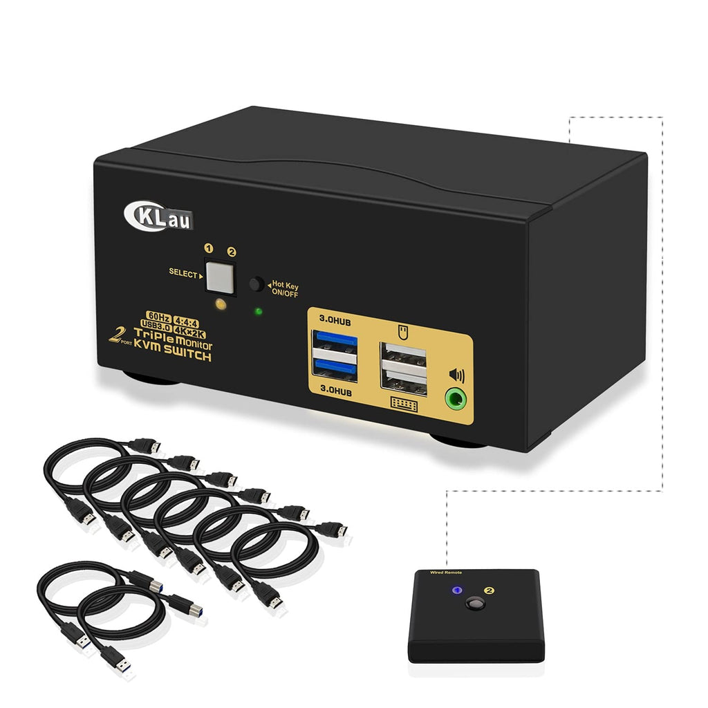 4 Port HDMI 2.0 USB 3.0 KVM Switch with Cables H9347