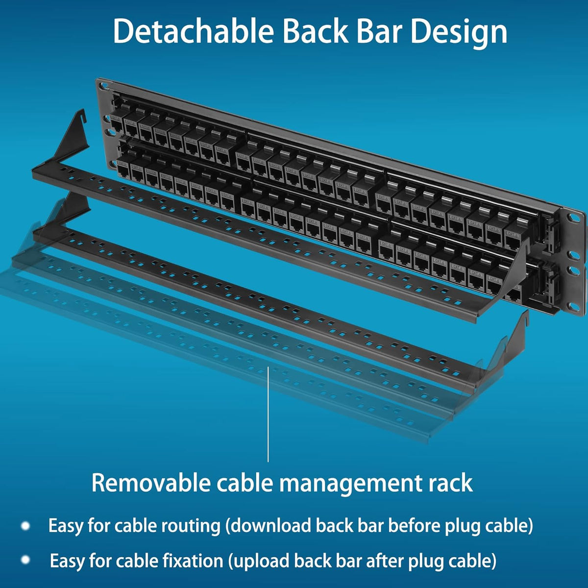 48 Port Cat6 UTP 1U Patch Panel P8556