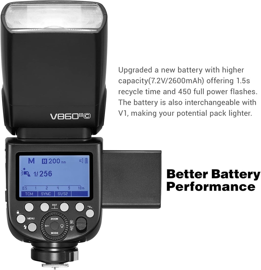 Flash Speedlite GN60 2.4G Wireless HSS 1/8000 2600mAh Lithium Battery J429
