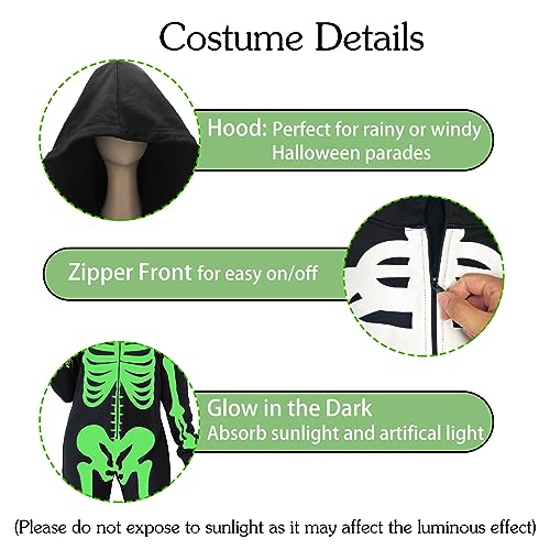 Black Skeleton Onesie Bodysuit with Gloves M3806