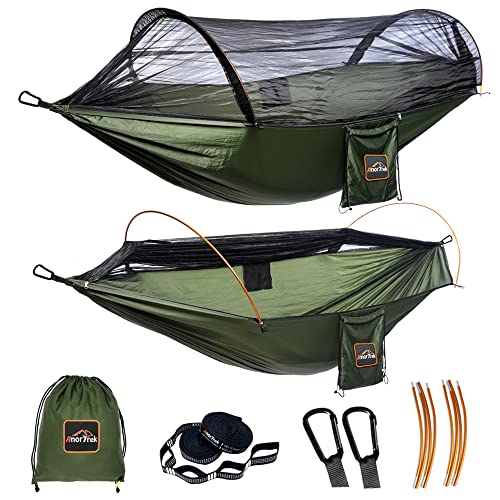 Lightweight Double Camping Hammock with Mosquito Net and Tree Straps R82744