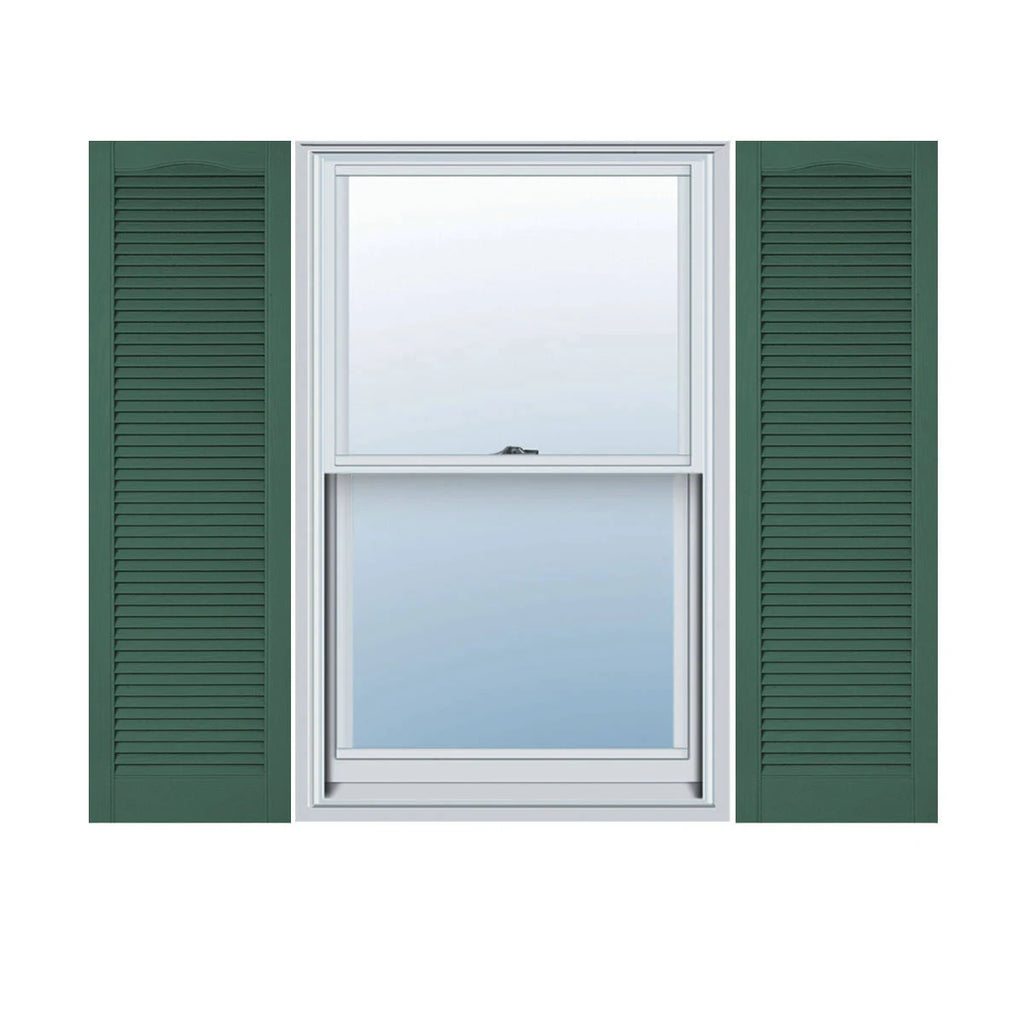 Vinyl Cathedral Top Open Louver Shutters F258