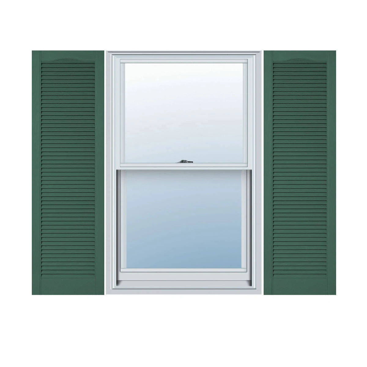 Vinyl Cathedral Top Open Louver Shutters F258