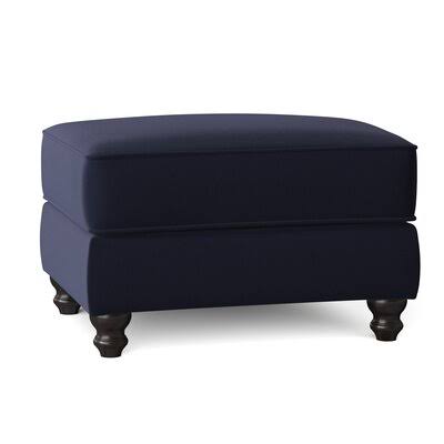 Rectangle Standard Ottoman Sunbrella Canvas Navy Black Walnut C72212