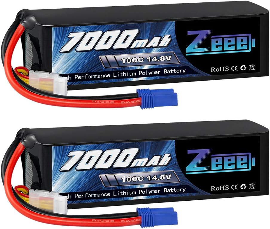 14.8V 4S 100C 7000mAh Lipo Battery with EC5 Connector 2 Pack V4420