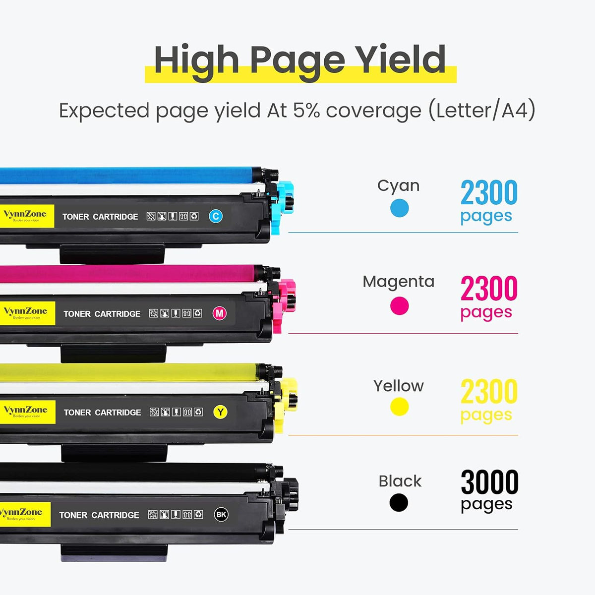 Black Cyan Magenta Yellow 4 Pack Toner Cartridge O76512