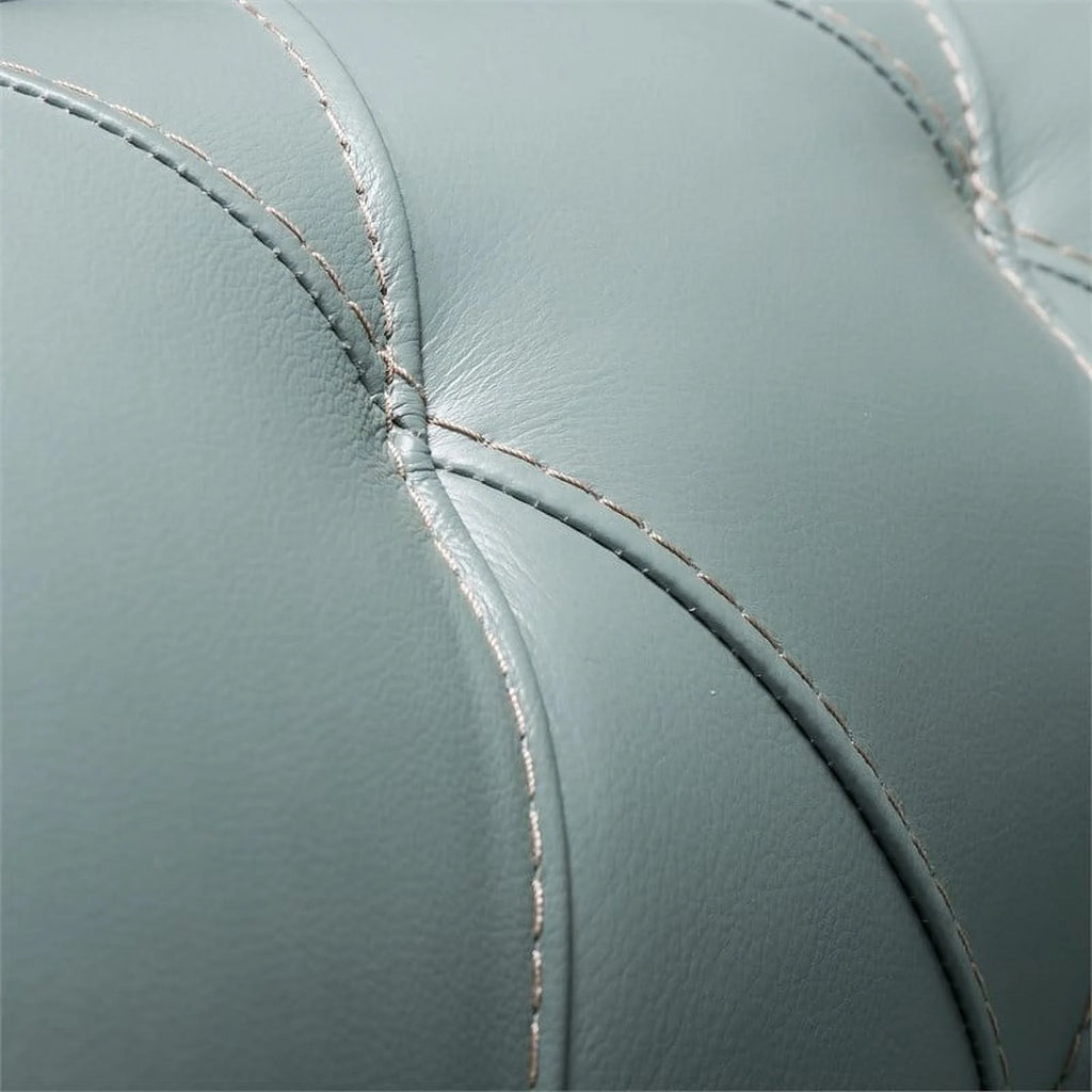 Spa Green Leather Tufted Back Sofa P678