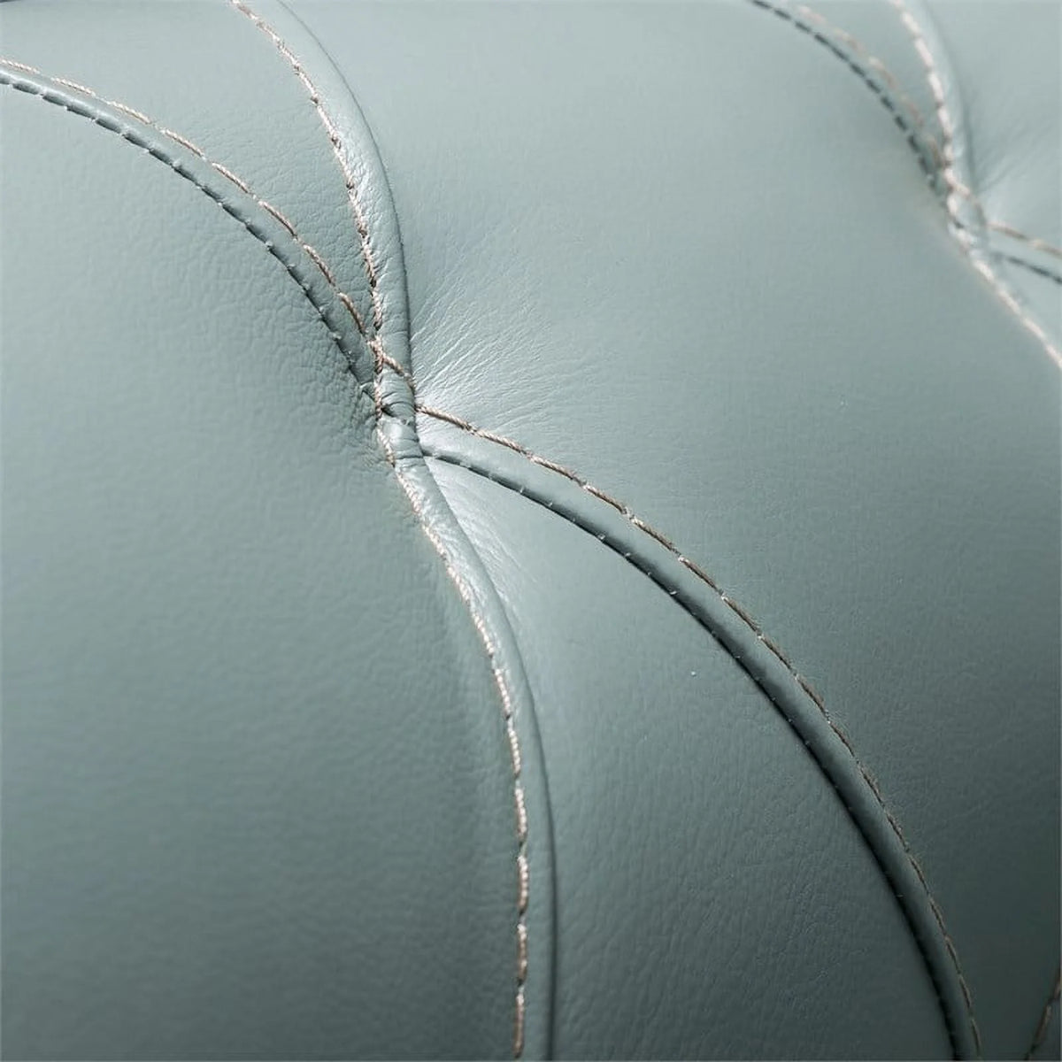 Spa Green Leather Tufted Back Sofa P678