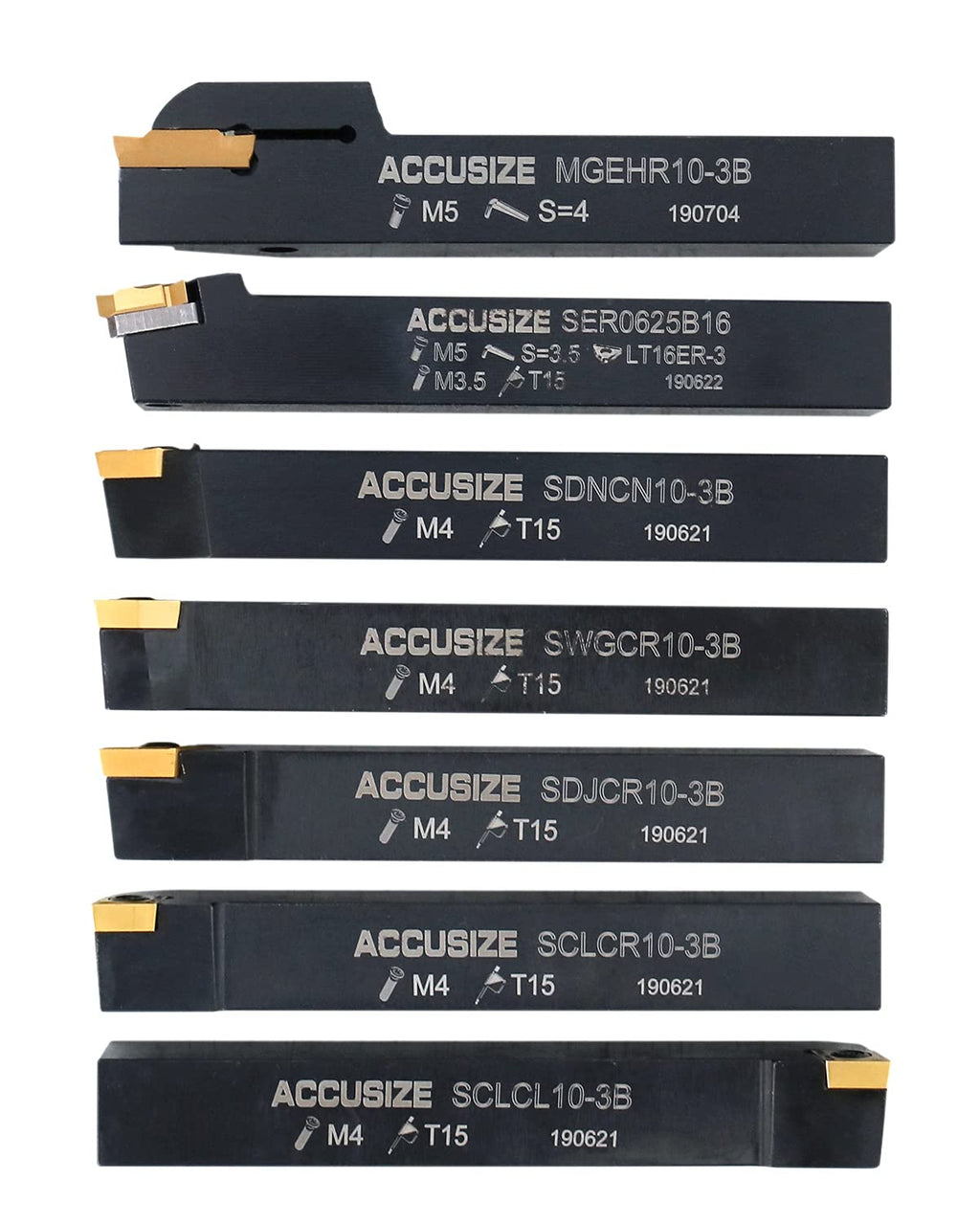 5/8'' Shank 7 Pc Indexable Carbide Turning Tool Set M996056
