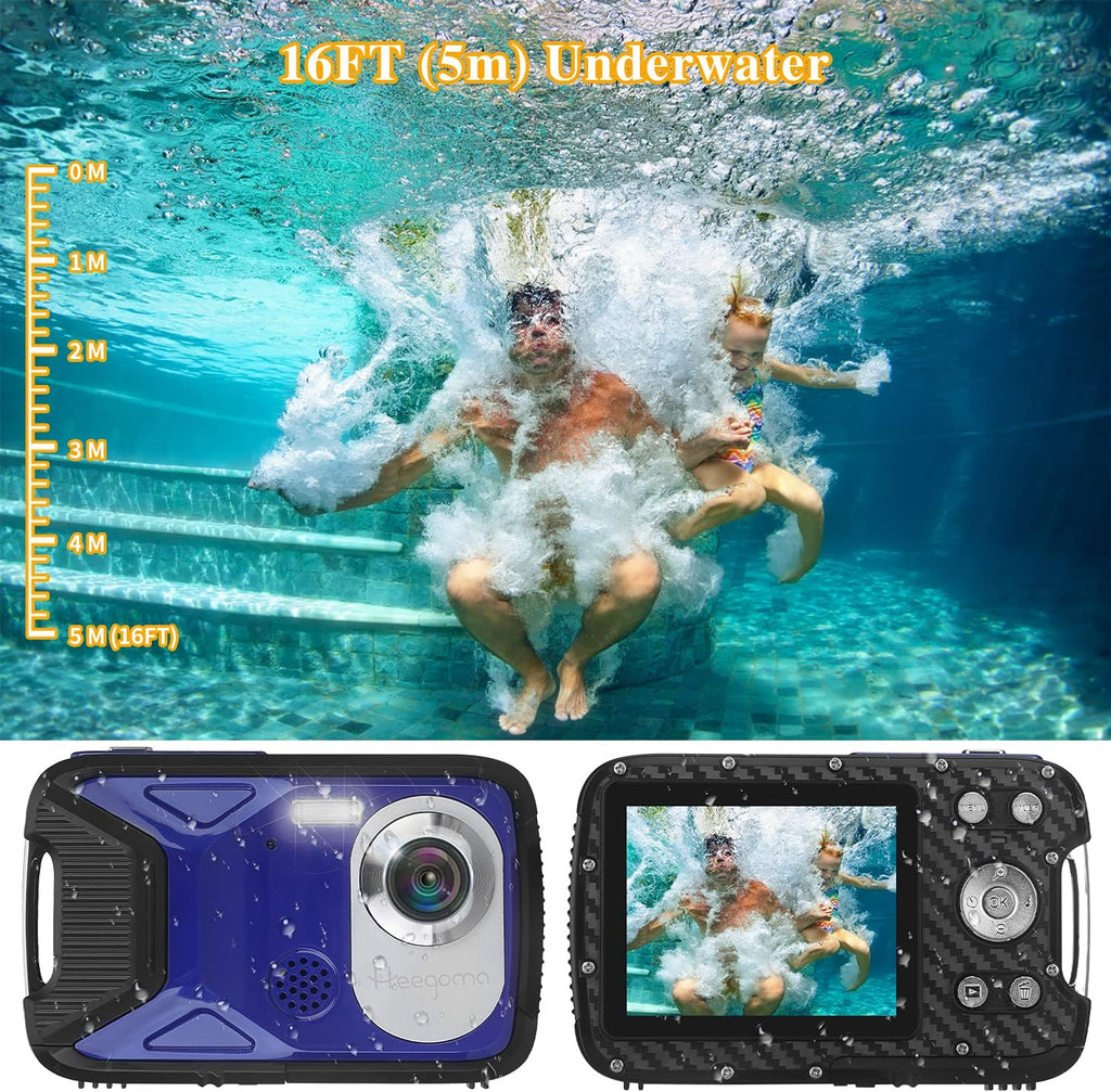 Waterproof Digital Camera 21MP 1080P Blue L569
