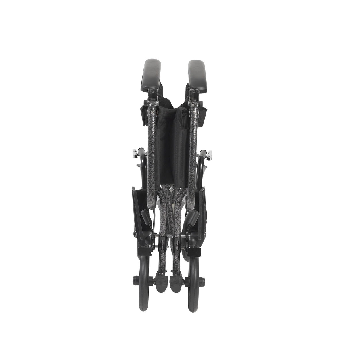 Lightweight Steel Transport Wheelchair, Fixed Full Arms, 19" Seat A3243