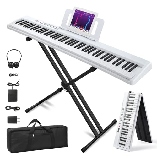 88 Keys Weighted Digital Piano with Stand, Bag, Pedal, Headphones S2650