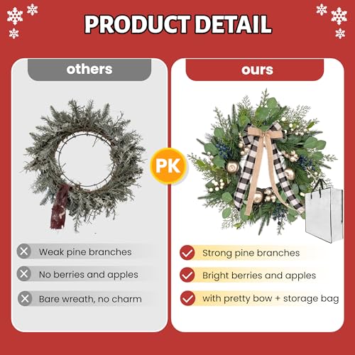 24 Inch Christmas Wreath with Storage Bag T1863