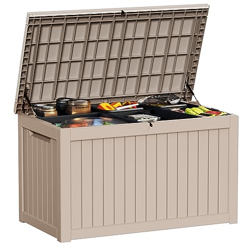 75 Gallon Waterproof Resin Deck Box with Wheels H419