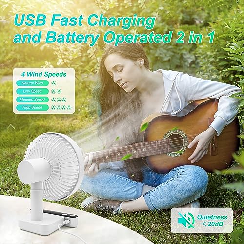 Rechargeable Oscillating Desk Fan D4242