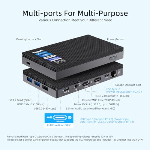 16GB Ram 512GB ROM Mini PC with Windows 11 Pro T489