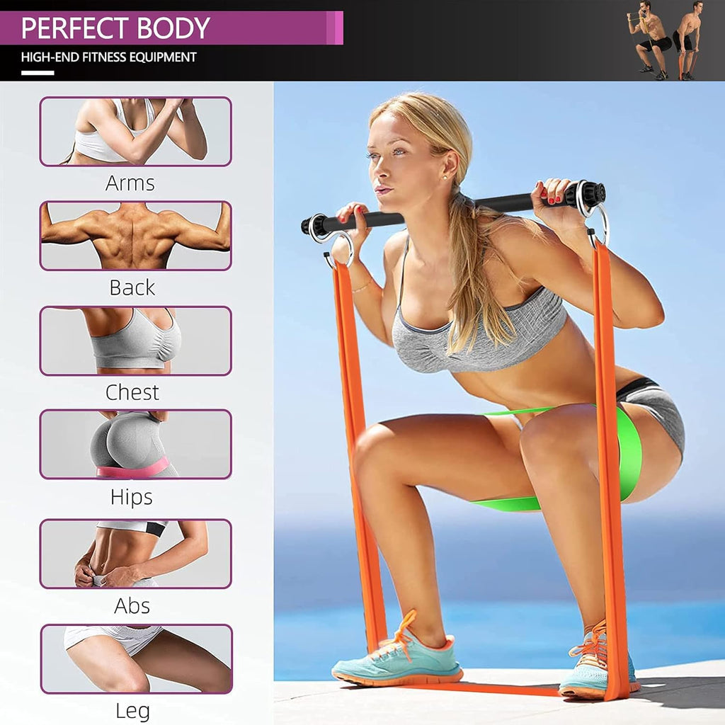 Resistance Bands Bar Set with 5 Resistance Bands Z963