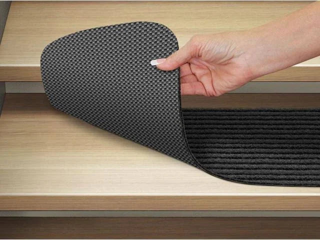 Set of 12 Skid-Resistant Carpet Stair Treads Smokey Black 9 in. x 36 in. G9943
