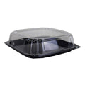 Black Disposable Square Catering Tray with Lid, 25/Case G1363