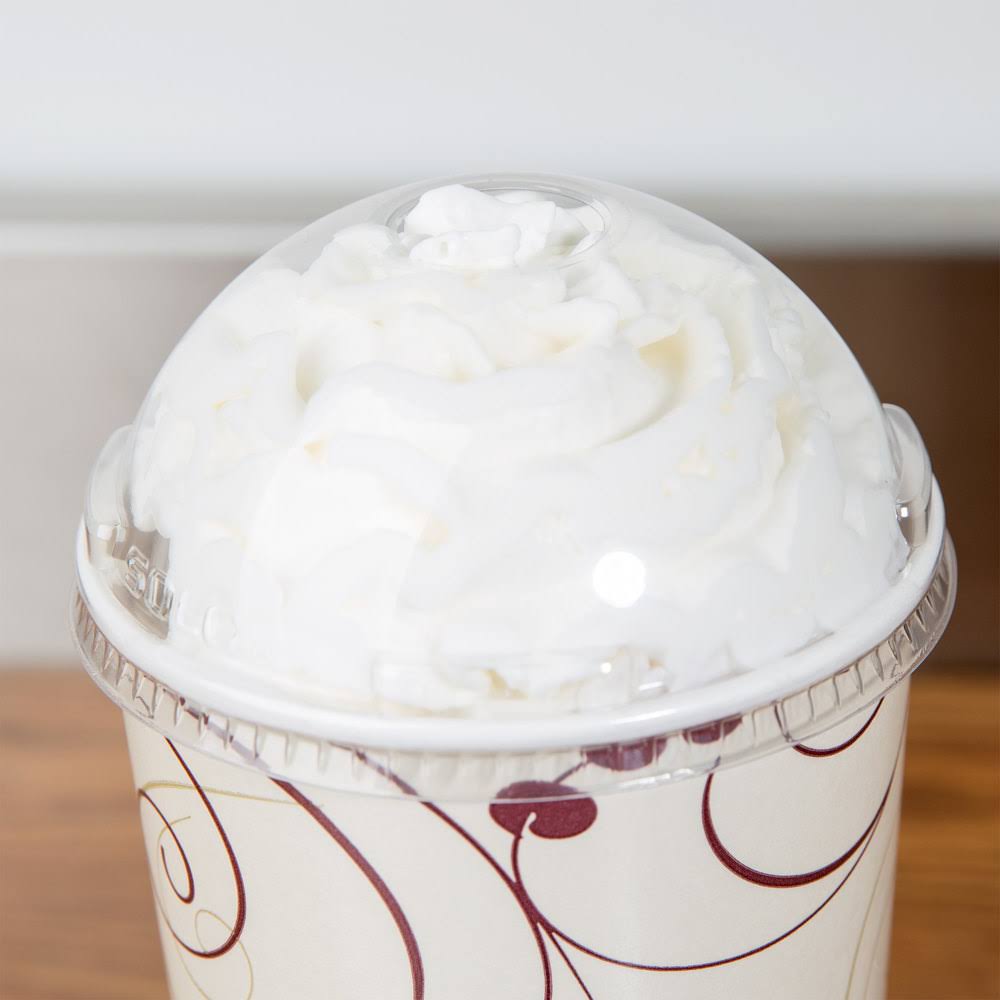 32 oz Clear Plastic Dome Lid with Hole U2085