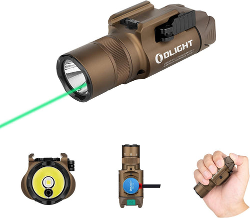 1350 Lumens Rechargeable Tactical Flashlight with Green Beam and White LED L9497