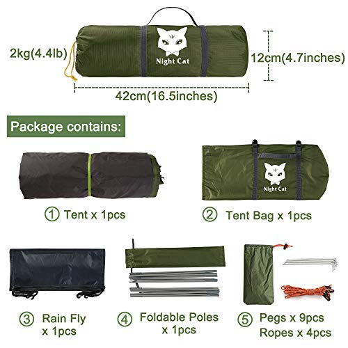 Lightweight Waterproof Single Layer Backpacking Tent for 2 Persons T739