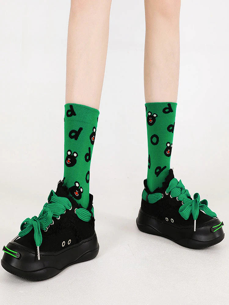 Black Bear Cotton Socks N2276