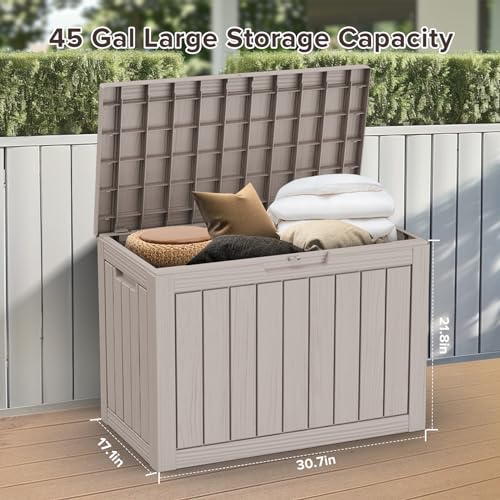 75 Gallon Waterproof Resin Deck Box with Wheels H419