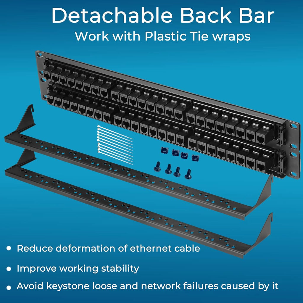 48 Port Cat6 UTP 1U Patch Panel P8556