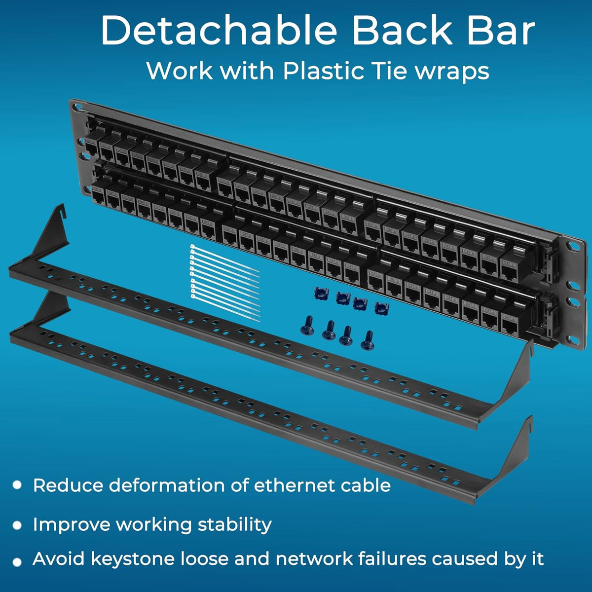 48 Port Cat6 UTP 1U Patch Panel P8556