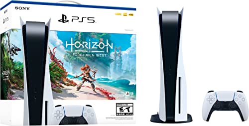Playstation 5 Disc Version Console Horizon Forbidden West Bundle - 4K-TV Gaming, 16GB GDDR6 RAM, 8K Output, WiFi 6, Ultra-High Speed 825GB SSD N8478