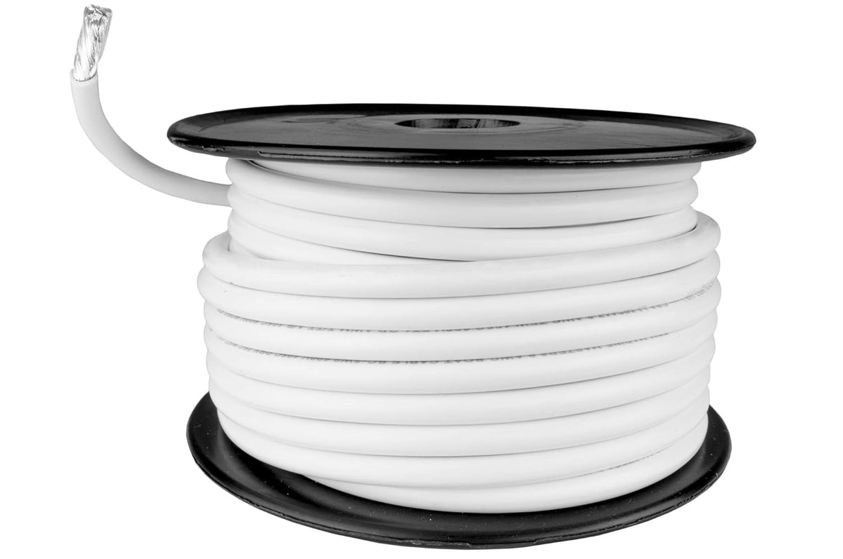 8 AWG Tinned Copper Marine Wire 30 Feet White F170669