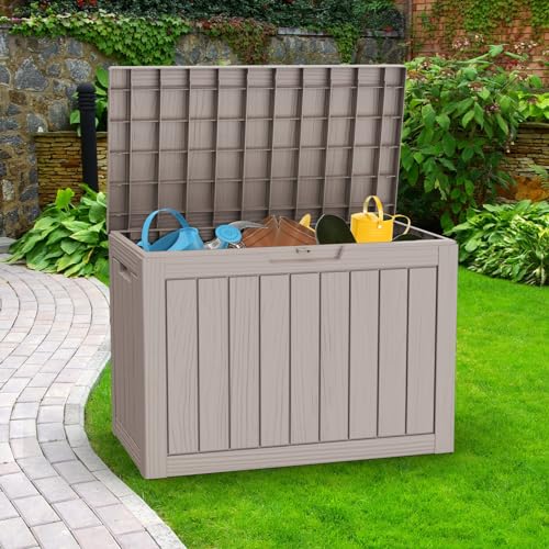 75 Gallon Waterproof Resin Deck Box with Wheels H419