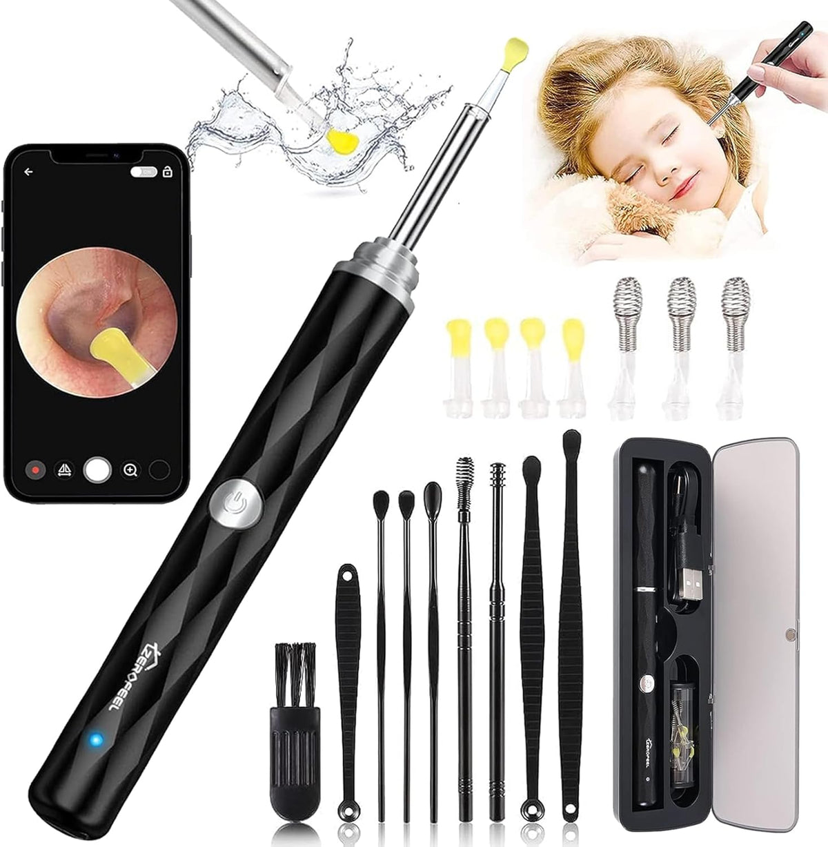 Ear Wax Removal Tool with 1296P Camera and 6 LED Lights M22140