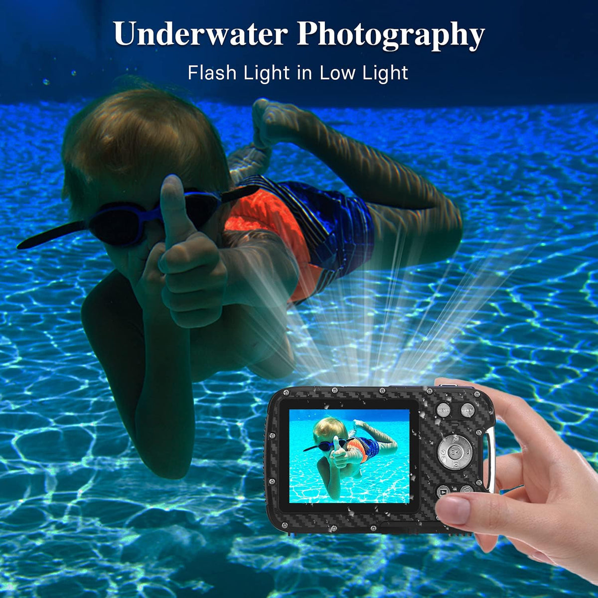 Waterproof Digital Camera 21MP 1080P Blue L569