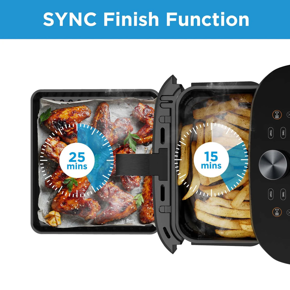 11 Quart 8-in-1 Two-Zone Air Fryer Oven J55353