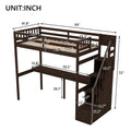Twin Size Loft Bed with Storage Staircase and Built-in Desk I640