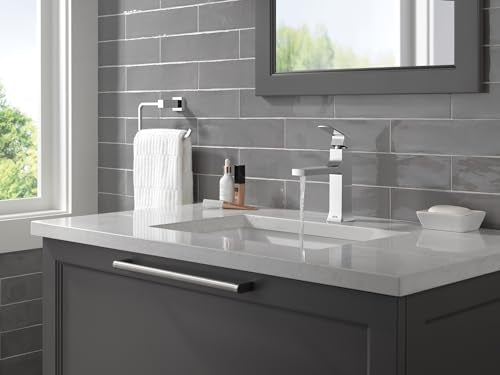 Matte Black 1 Hole Bathroom Faucet with Push-Pop Drain F86095