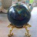 Labradorite Sphere Ball with a Golden Base Z7587