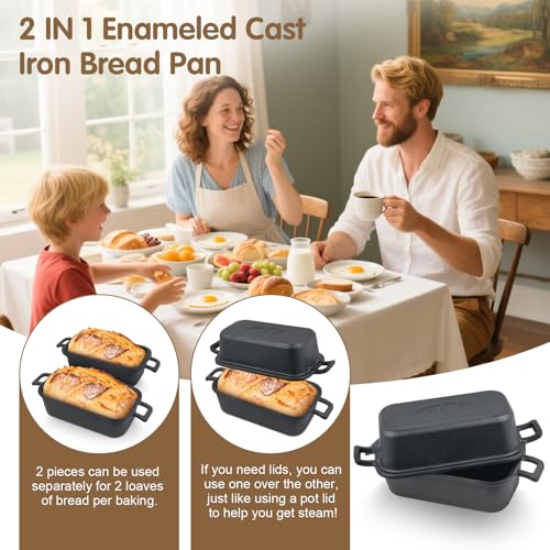 Cast Iron Loaf Pan with Lid 9x5 Inch R288222